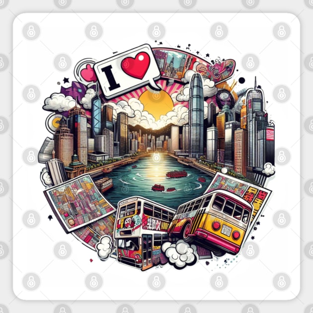 I Love Hong Kong Magnet by BukovskyART